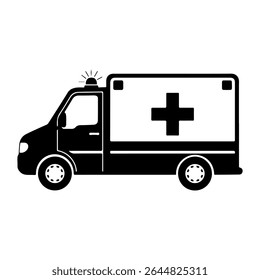 Ambulance icon silhouette icon vector flat design on white background