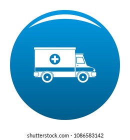 Ambulance icon. Simple illustration of ambulance vector icon for any design blue