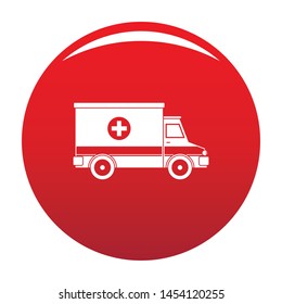 Ambulance icon. Simple illustration of ambulance vector icon for any design red