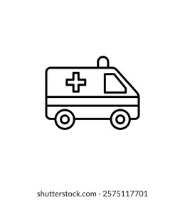 ambulance icon Simple outline illustration