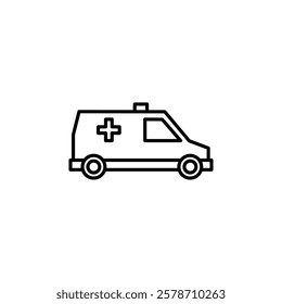 ambulance icon Simple outline illustration