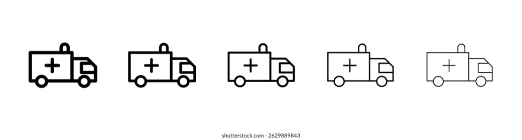 Ambulance icon Simple thin line flat symbol
