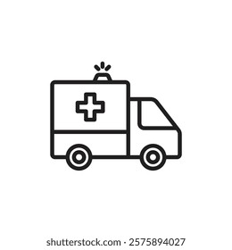 Ambulance icon Simple thin outline