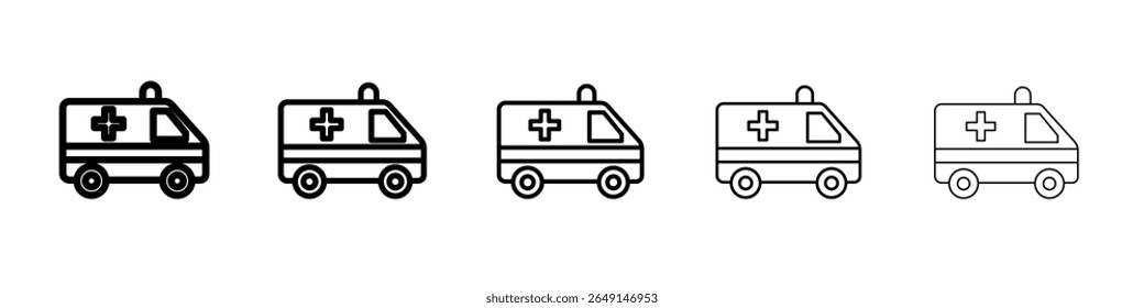ambulance icon simple vector outline logo