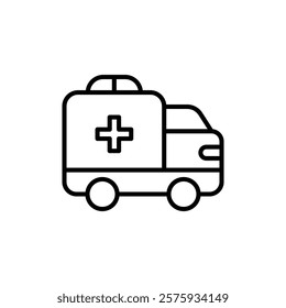 Ambulance icon simple vector symbol