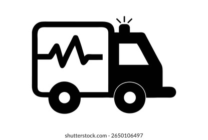 Ambulance Icon in Solid and Outline Style – Emergency Medical Transport Vector