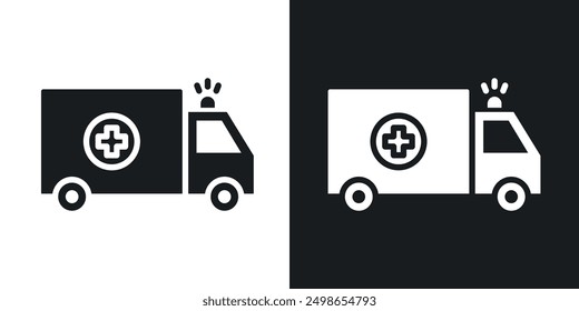 Ambulance icon in solid style