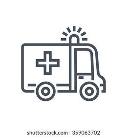 Ambulance icon suitable for info graphics, websites and print media and  interfaces. Line vector icon.