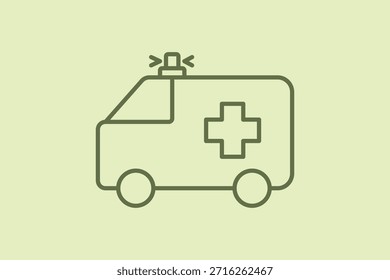 Icono de ambulancia. Adecuado para proyectos médicos. Icono de línea, perfecto para interfaz de usuario, App móviles, Sitios web, presentaciones e infografías. Totalmente editable y optimizado para uso digital e impreso