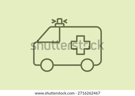 Ambulance icon. Suitable for medical projects. Line icon, perfect for UI, mobile apps, websites, presentations, and infographics. Fully editable and optimized for digital and print use