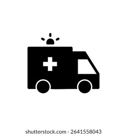 Ambulance icon symbol for apps and websites. ambulance truck sign and symbol. ambulance car