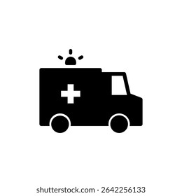 Ambulance icon symbol for apps and websites. ambulance truck sign and symbol. ambulance car