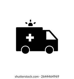 Ambulance icon symbol for apps and websites. ambulance truck sign and symbol. ambulance car