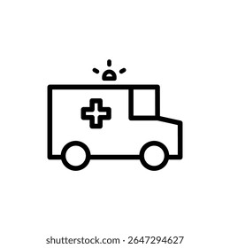 Ambulance icon symbol for apps and websites. ambulance truck sign and symbol. ambulance car