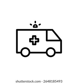Ambulance icon symbol for apps and websites. ambulance truck sign and symbol. ambulance car