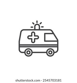 Ambulance icon Symbol mark in filled style