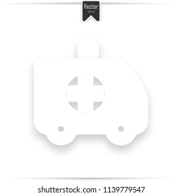Ambulance Icon. Ambulance symbol. Medical Vehicle icon vector, solid logo illustration, pictogram isolated on white