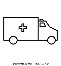 ambulance icon symbol. Outline style