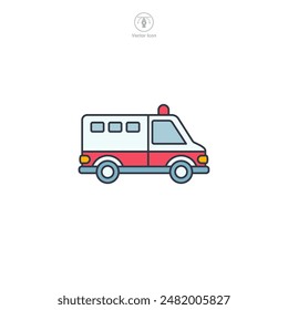 Ambulance Icon symbol vector illustration isolated on white background