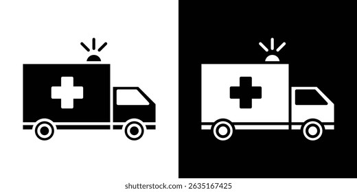 Ambulance icon symbols. Vector illustration.