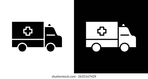 Ambulance icon symbols. Vector illustration.
