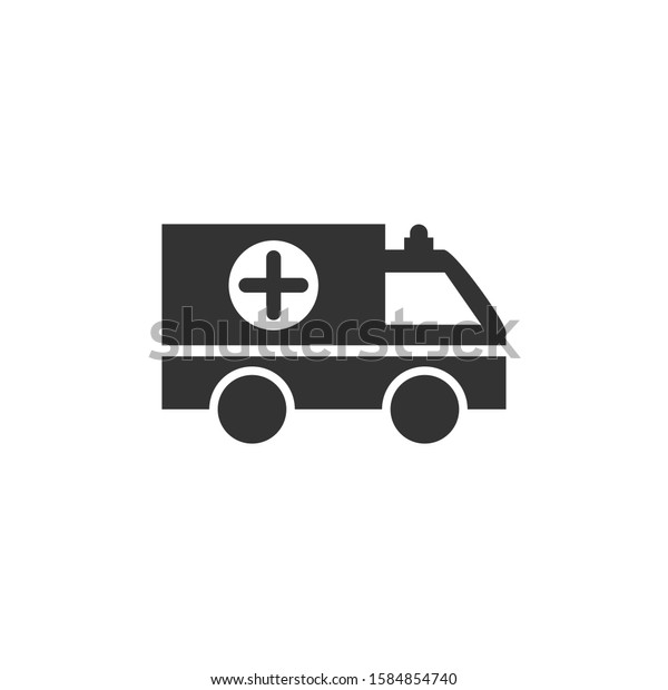 Ambulance icon template color\
editable. Ambulance symbol vector sign isolated on white\
background.