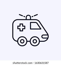 Ambulance icon thin isolated on white background