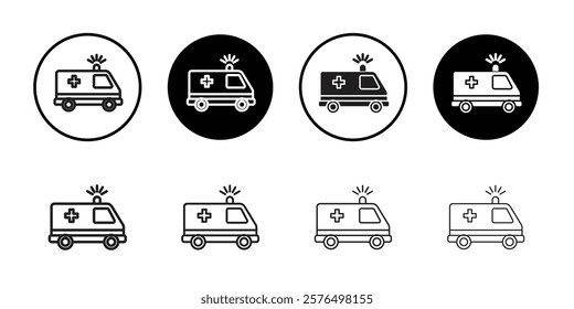 Ambulance icon Thin line art collection