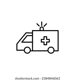 Ambulance icon Thin line art isolated