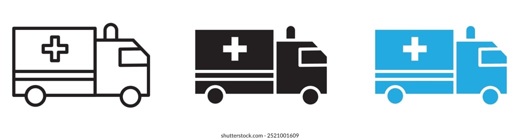 Ambulance icon thin line illustration
