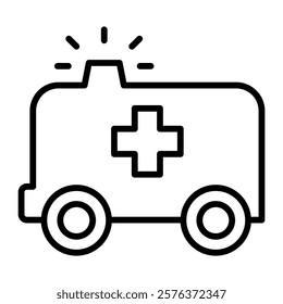 Ambulance icon in thin line style