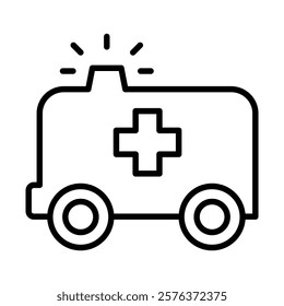 Ambulance icon in thin line style