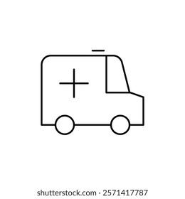 Ambulance icon Thin line vector