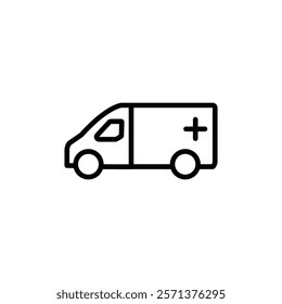 Ambulance icon Thin vector set