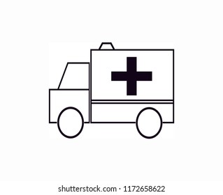 ambulance icon, treatment vector illustration of Life symbol.