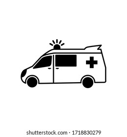 Ambulance icon in trendy flat design