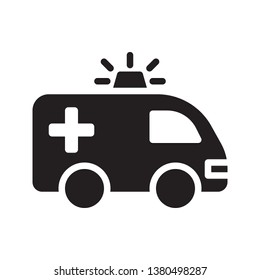 Ambulance icon in trendy flat style design. Vector graphic illustration. Ambulance icon for website design, logo, app, and ui. Vector file. EPS 10.