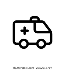 Ambulance icon in trendy flat style isolated on white background. Ambulance silhouette symbol for your website design, logo, app, UI. Vector illustration, EPS10.