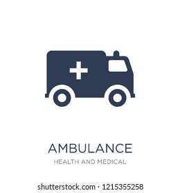 Ambulance icon. Trendy flat vector Ambulance icon on white background from Health and Medical collection, vector illustration can be use for web and mobile, eps10