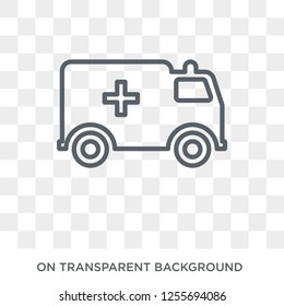 Ambulance icon. Trendy flat vector Ambulance icon on transparent background from Health and Medical collection. High quality filled Ambulance symbol use for web and mobile