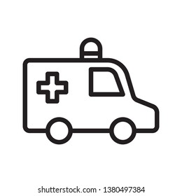 Ambulance icon in trendy outline style design. Vector graphic illustration. Ambulance icon for website design, logo, app, and ui. Editable vector stroke. EPS 10.