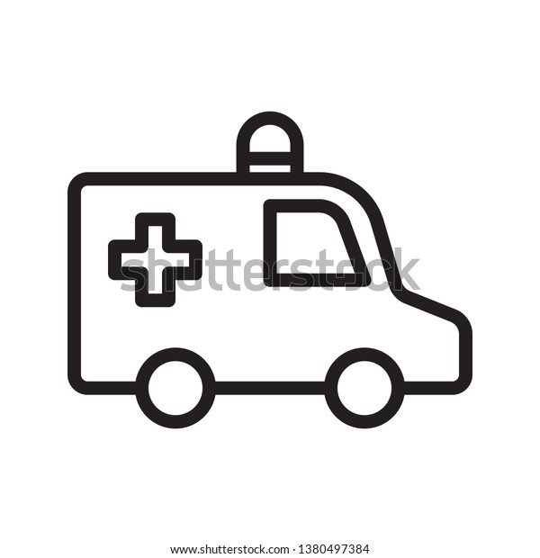 Ambulance icon in trendy outline\
style design. Vector graphic illustration. Ambulance icon for\
website design, logo, app, and ui. Editable vector stroke. EPS\
10.