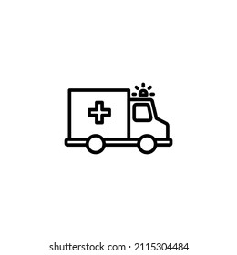 Ambulance icon. ambulance truck sign and symbol. ambulance car