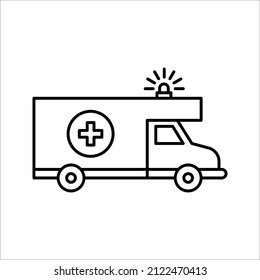 Ambulance icon. ambulance truck icon vector illustration on white background