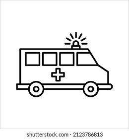 Ambulance icon. ambulance truck icon vector illustration on white background
