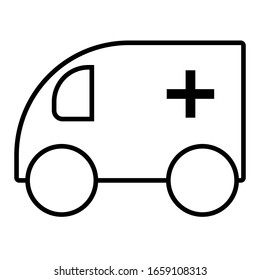 Vector de icono de ambulancia, puede ser usado para diseño web y móvil