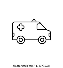 Ambulance icon vector. Ambulance car flat symbol.
