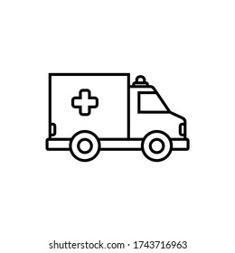Ambulance icon vector. Ambulance car flat symbol.