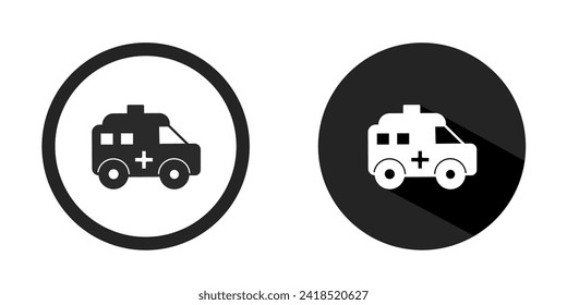 Ambulance icon. Ambulance icon vector design black color. Stock vector.