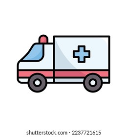 ambulance icon vector design template in white background